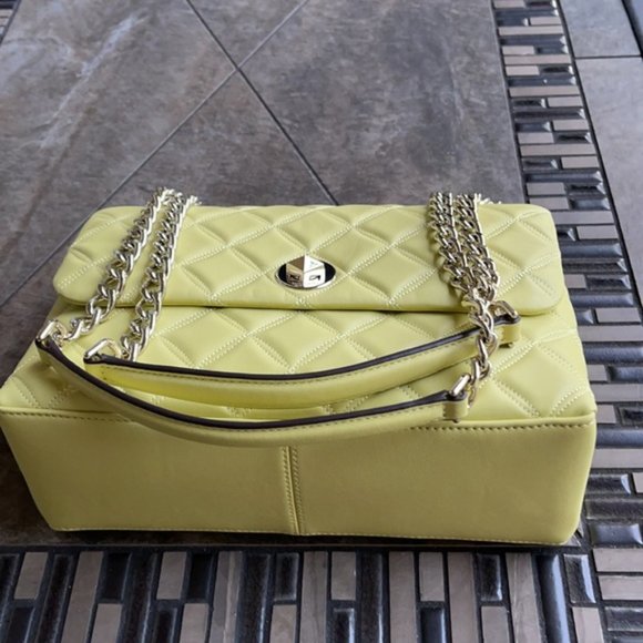 Kate Spade Natalia Smooth Leather Medium Flap Shoulder Bag Frosty Lime - Picture 2 of 16